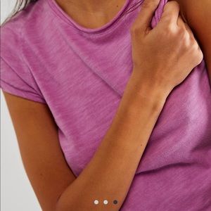 Free people Distressed pink baby tee